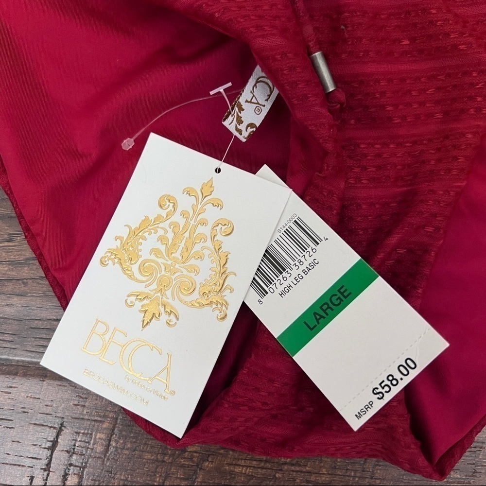 BECCA two piece Bikini set top and bottom both size large - Picture 6 of 8